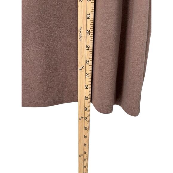 Microfleece Mock Neck Top Taupe Cozy Stretch Soft Large Target - Picture 3 of 5